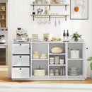 Buffet Cabinet with Storage Modern Sideboard Cabinet with 3 Doors-White by LJGDeals
