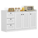 Buffet Cabinet with Storage Modern Sideboard Cabinet with 3 Doors-White by LJGDeals