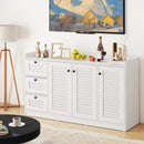 Buffet Cabinet with Storage Modern Sideboard Cabinet with 3 Doors-White by LJGDeals