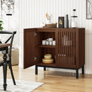Buffet Cabinet with Storage 32" Wooden Sideboard Coffee Bar Station-Walnut by LJGDeals