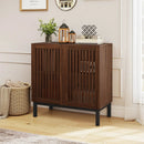 Buffet Cabinet with Storage 32" Wooden Sideboard Coffee Bar Station-Walnut by LJGDeals