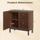 Buffet Cabinet with Storage 32" Wooden Sideboard Coffee Bar Station-Walnut by LJGDeals