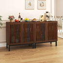 Buffet Cabinet with Storage 32" Wooden Sideboard Coffee Bar Station-Walnut by LJGDeals