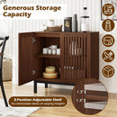 Buffet Cabinet with Storage 32" Wooden Sideboard Coffee Bar Station-Walnut by LJGDeals
