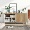 63 Inches Buffet Sideboard with 4 Compartments and Push-to-Open Cabinet-Natural by LJGDeals