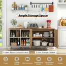 63 Inches Buffet Sideboard with 4 Compartments and Push-to-Open Cabinet-Natural by LJGDeals