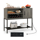 Buffet Sideboard Coffee Bar Cabinet with Power Outlets and USB Ports by LJGDeals