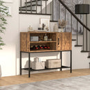Buffet Sideboard Coffee Bar Cabinet with Power Outlets and USB Ports by LJGDeals