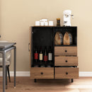 Buffet Sideboard Mid Century Modern Storage Cabinet with 4 Drawers and Open Compartment by LJGDeals