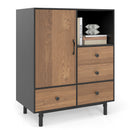 Buffet Sideboard Mid Century Modern Storage Cabinet with 4 Drawers and Open Compartment by LJGDeals