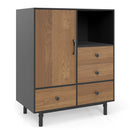 Buffet Sideboard Mid Century Modern Storage Cabinet with 4 Drawers and Open Compartment by LJGDeals