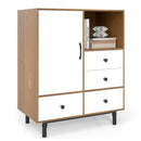 Buffet Sideboard Mid Century Modern Storage Cabinet with 4 Drawers and Open Compartment by LJGDeals