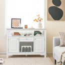 Buffet Sideboard Wine Liquor Coffee Bar Cabinet with Removable Wine Rack-White by LJGDeals