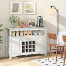 Buffet Sideboard Wine Liquor Coffee Bar Cabinet with Removable Wine Rack-White by LJGDeals