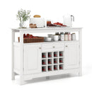 Buffet Sideboard Wine Liquor Coffee Bar Cabinet with Removable Wine Rack-White by LJGDeals