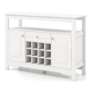 Buffet Sideboard Wine Liquor Coffee Bar Cabinet with Removable Wine Rack-White by LJGDeals