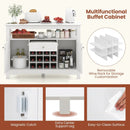 Buffet Sideboard Wine Liquor Coffee Bar Cabinet with Removable Wine Rack-White by LJGDeals
