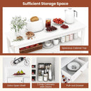 Buffet Sideboard Wine Liquor Coffee Bar Cabinet with Removable Wine Rack-White by LJGDeals
