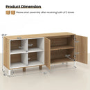 63 Inches Buffet Sideboard with 4 Compartments and Push-to-Open Cabinet-Natural by LJGDeals