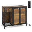 Buffet Sideboard with Doors Power Outlets and LED Light by DirectDeals