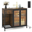 Buffet Sideboard with Doors Power Outlets and LED Light by LJGDeals