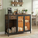 Buffet Sideboard with Doors Power Outlets and LED Light by LJGDeals