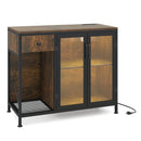 Buffet Sideboard with Doors Power Outlets and LED Light by LJGDeals
