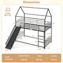 Bunk Bed Twin Over Twin House Bunk Bed Frame with Metal Slats by LJGDeals