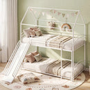 Bunk Bed Twin Over Twin House Bunk Bed Frame with Metal Slats by DirectDeals
