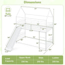 Bunk Bed Twin Over Twin House Bunk Bed Frame with Metal Slats by LJGDeals