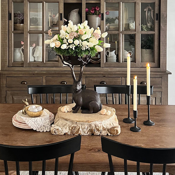 Bronze Bunny Decor with Bowl | Brilliant Centerpiece Collection