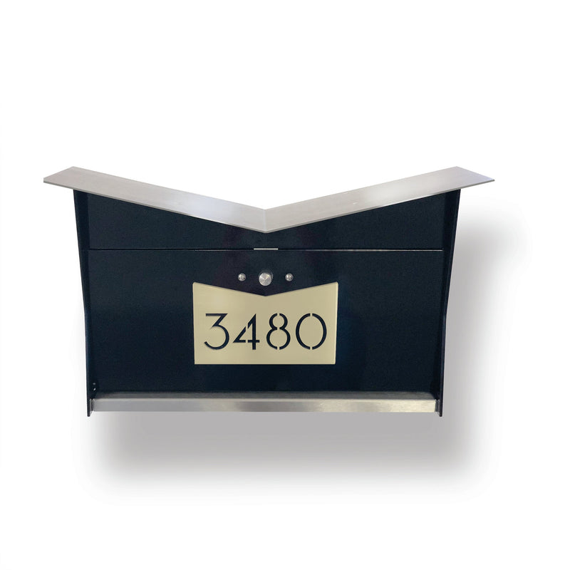 ButterFly Box in JET BLACK - Wall Mount Mailbox