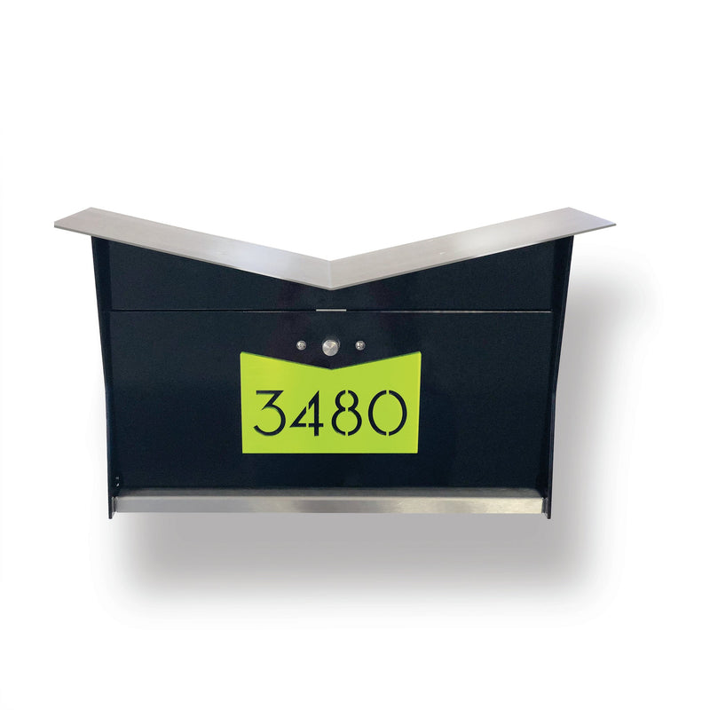 ButterFly Box in JET BLACK - Wall Mount Mailbox
