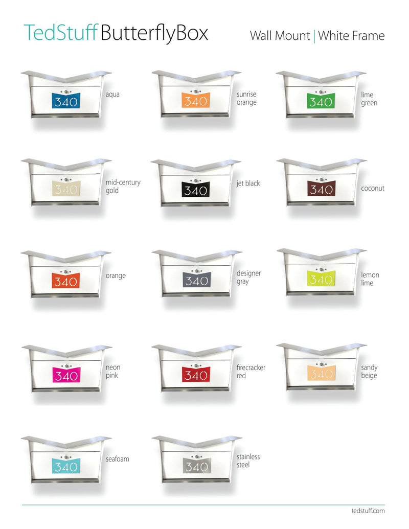 ButterFly Box in ARCTIC WHITE - Wall Mount Mailbox