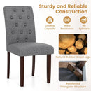 Button Tufted Fabric Upholstered Wooden Dining Chair Set of 2 with High Curved Back by LJGDeals