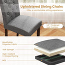 Button Tufted Fabric Upholstered Wooden Dining Chair Set of 2 with High Curved Back by LJGDeals