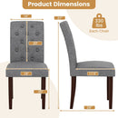 Button Tufted Fabric Upholstered Wooden Dining Chair Set of 2 with High Curved Back by LJGDeals