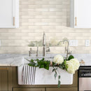 Chiffon White 12x12 Glossy Brick Glass Mosaic Tile (5 pack, 4.83 sq ft/case)