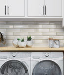 Lace White 12x12 Glossy Brick Glass Mosaic Tile (5 pack, 4.83 sq ft/case) - Sample