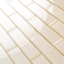 Lace White 12x12 Glossy Brick Glass Mosaic Tile (5 pack, 4.83 sq ft/case) - Sample