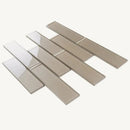 Fossil Gray 12x12 Glossy Brick Glass Mosaic Tile (5 pack, 4.83 sq ft/case) by Apollo Tile