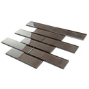 Brown 12x12 Brick Glossy Glass Mosaic Tile (5 pack, 4.83 sq ft/case) - Sample