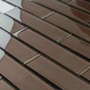 Brown 12x12 Brick Glossy Glass Mosaic Tile (5 pack, 4.83 sq ft/case) - Sample
