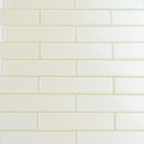 Powder White 12x12 Glossy Brick Glass Mosaic Tile (5 pack, 4.83 sq ft/case) - Sample
