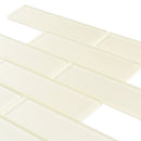 Powder White 12x12 Glossy Brick Glass Mosaic Tile (5 pack, 4.83 sq ft/case) - Sample