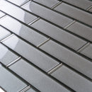 Gray 12x12 Brick Glossy Glass Mosaic Tile (5 pack, 4.83 sq ft/case)