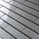 Gray 12x12 Brick Glossy Glass Mosaic Tile (5 pack, 4.83 sq ft/case) by Apollo Tile