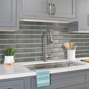 Gray 12x12 Brick Glossy Glass Mosaic Tile (5 pack, 4.83 sq ft/case)