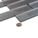 Gray 12x12 Brick Glossy Glass Mosaic Tile (5 pack, 4.83 sq ft/case) by Apollo Tile