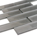 Gray 12x12 Brick Glossy Glass Mosaic Tile (5 pack, 4.83 sq ft/case) by Apollo Tile